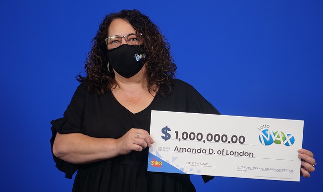 London, Ont., resident Amanda David won the $1-million MAXMILIONS prize in the June 7, 2022 LOTTO MAX draw. 