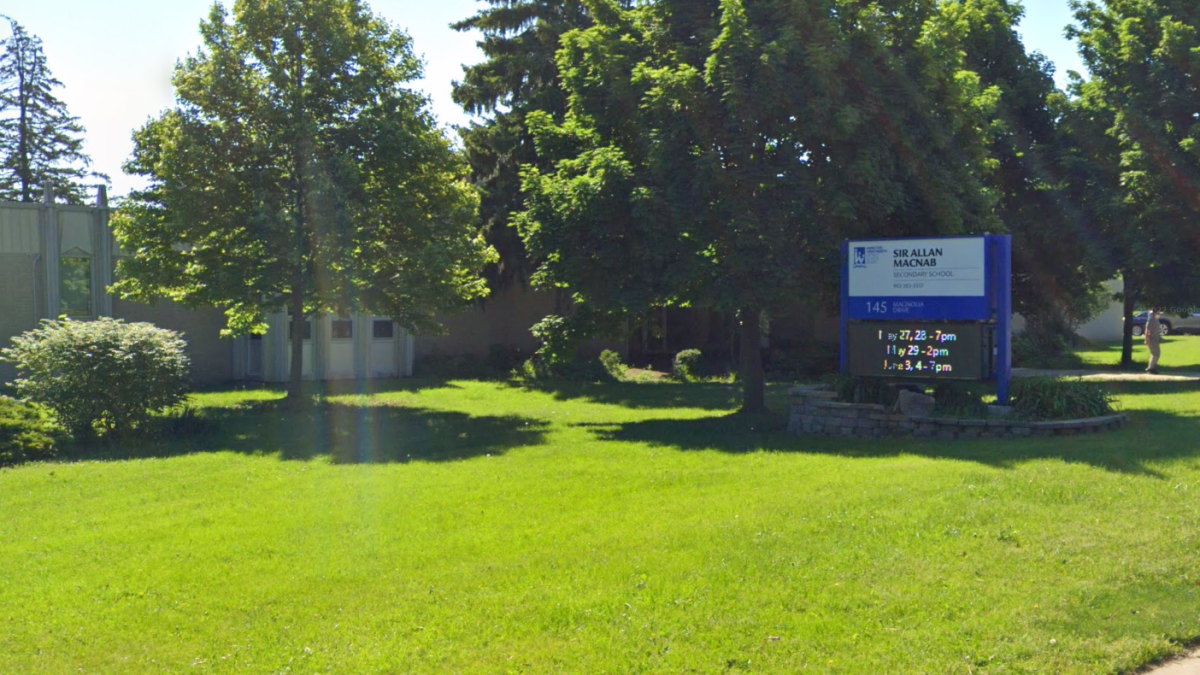 Hamilton police say officers were sent to Sir Allan MacNab school following a call about an incident involving students on Thursday Sept. 22, 2022.