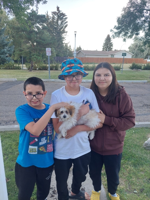 Family pet, Meatball, was reunited with the Frost family after running away during the north Edmonton stabbing on Sept. 7, 2022.