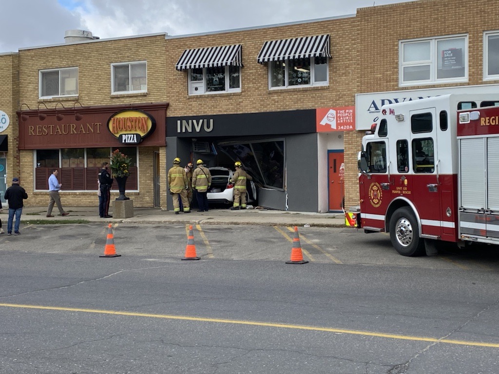 On Tuesday, Sept. 20, 2022, a vehicle crashed through the front door and window of a business on Hill Avenue in Regina.