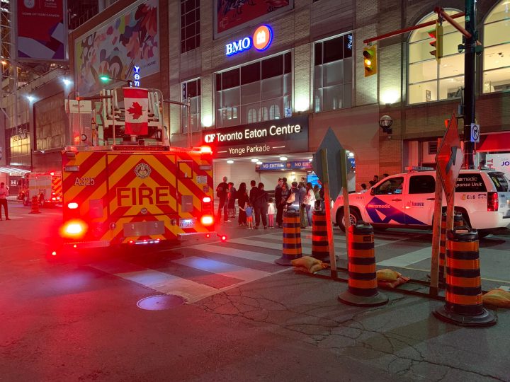 Firefighters in Toronto responded to a call for the Eaton Centre on Tuesday.
