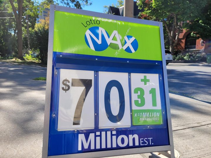 Lotto max shop sign in