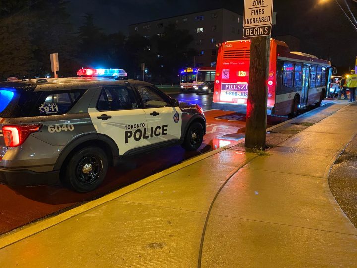Toronto police are responding after reports a TTC bus struck a pedestrian.