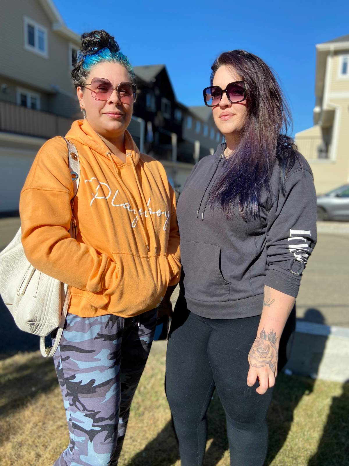 Kayla Zawierucha (left) and Kelsey Brown (right) helped residents get out of the burning building safely.