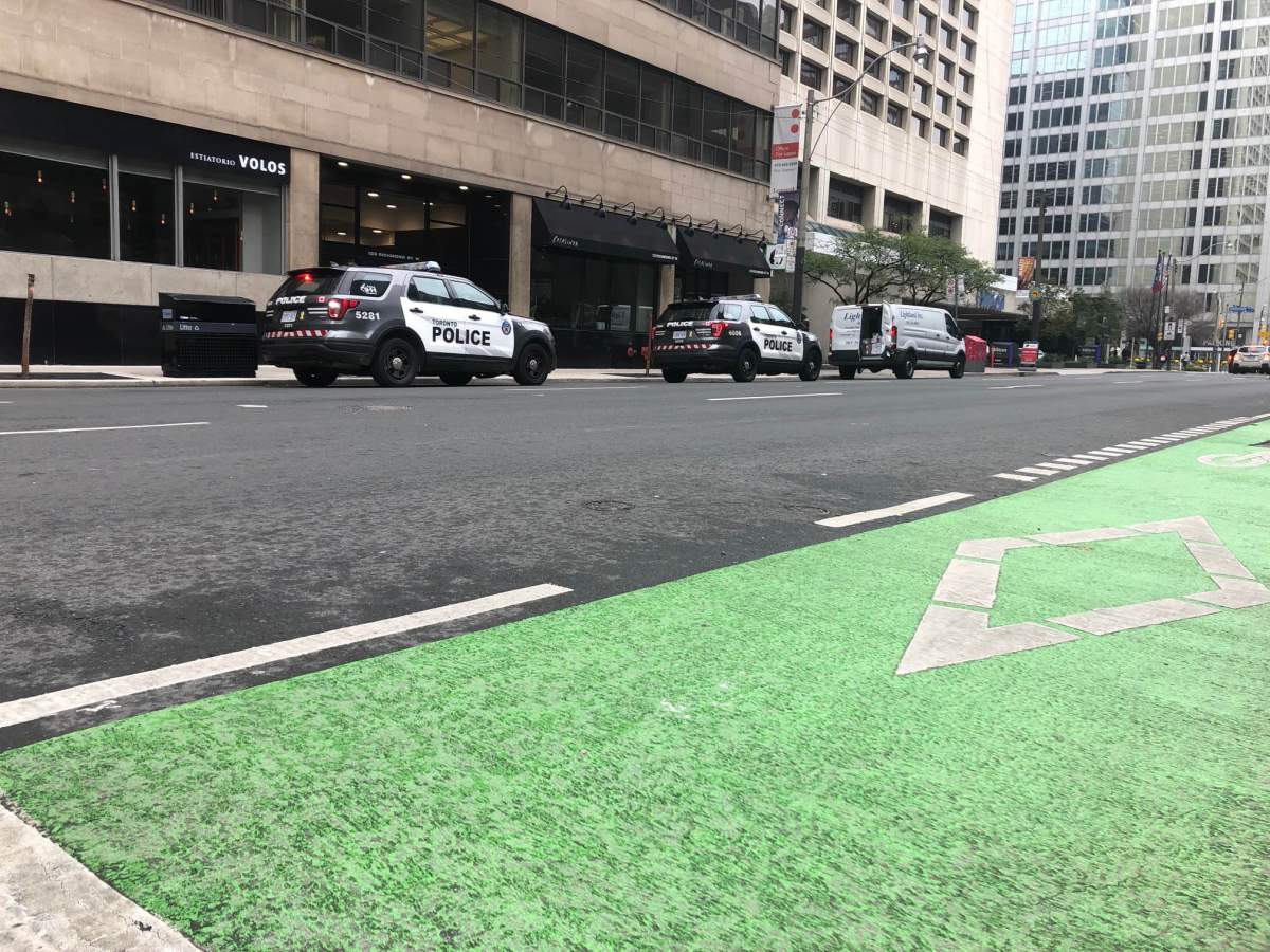 Police on scene following a pedestrian-involved collision.