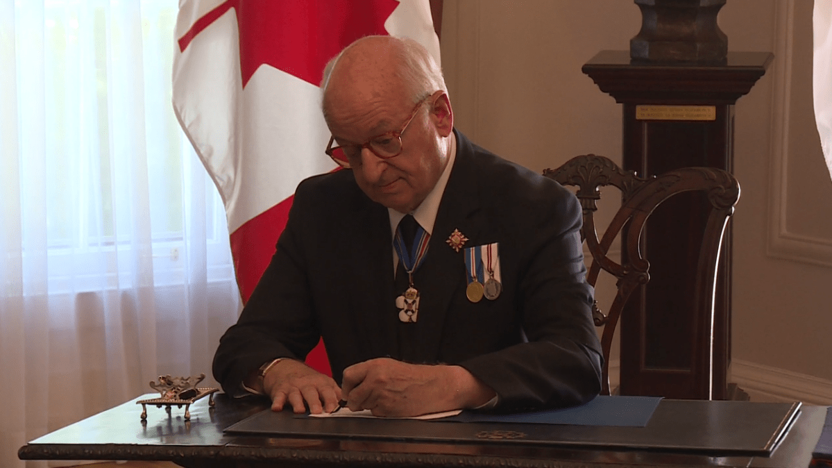 Lieutenant-Governor Arthur J. LeBlanc during the accession ceremony in Halifax Saturday.