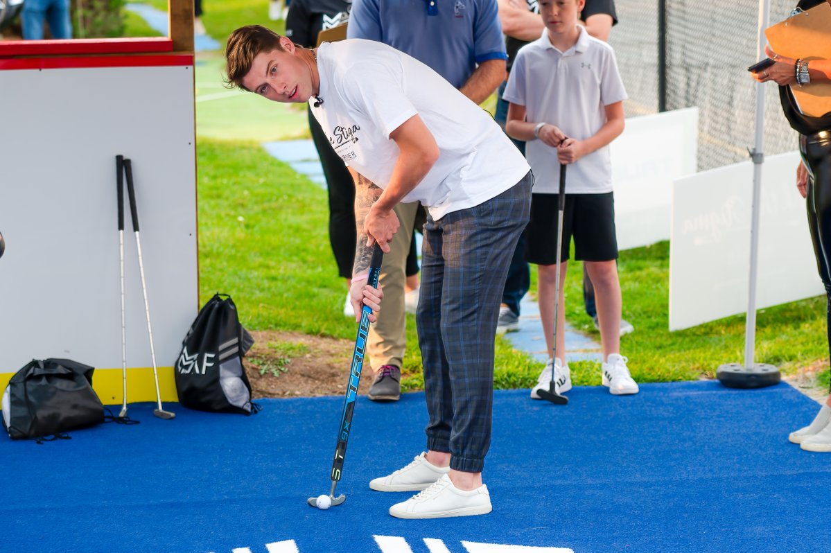 Toronto Maple Leaf Mitchell Marner held the first annual Sink the Stigma event at East Park in London, Ont., on Thursday Sept. 15.