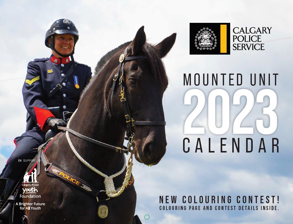 Calgary Police Youth Foundation Mounted Calendar; supported by Global Calgary & 770 CHQR - image