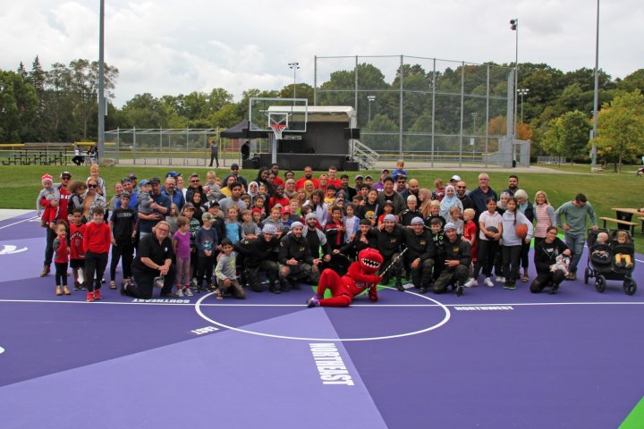Toronto Raptors unveil newly upgraded basketball courts in London, Ont.