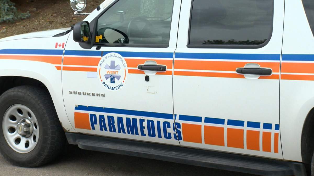EMS vehicle parked outside the Paramedicine Across Canada Expo in Saskatoon.