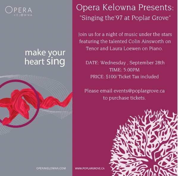 Opera Kelowna presents Colin Ainsworth – Poplar Grove Winery - image