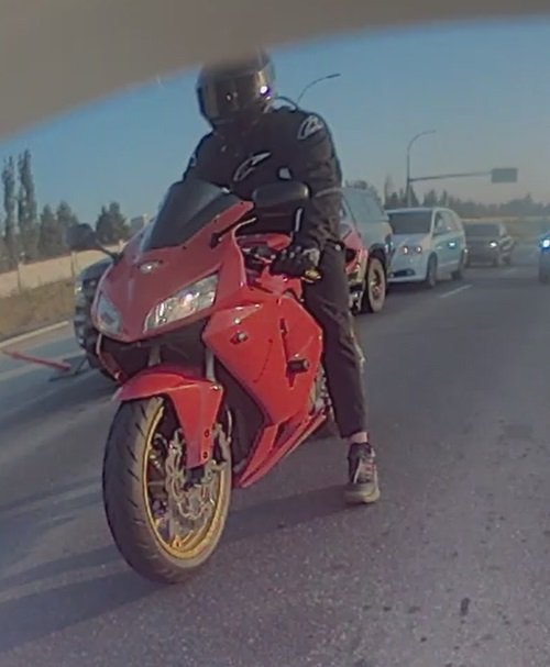 Edmonton police describe the motorcycle as a red 2005-2006 Honda CBR 600RR with gold rims.