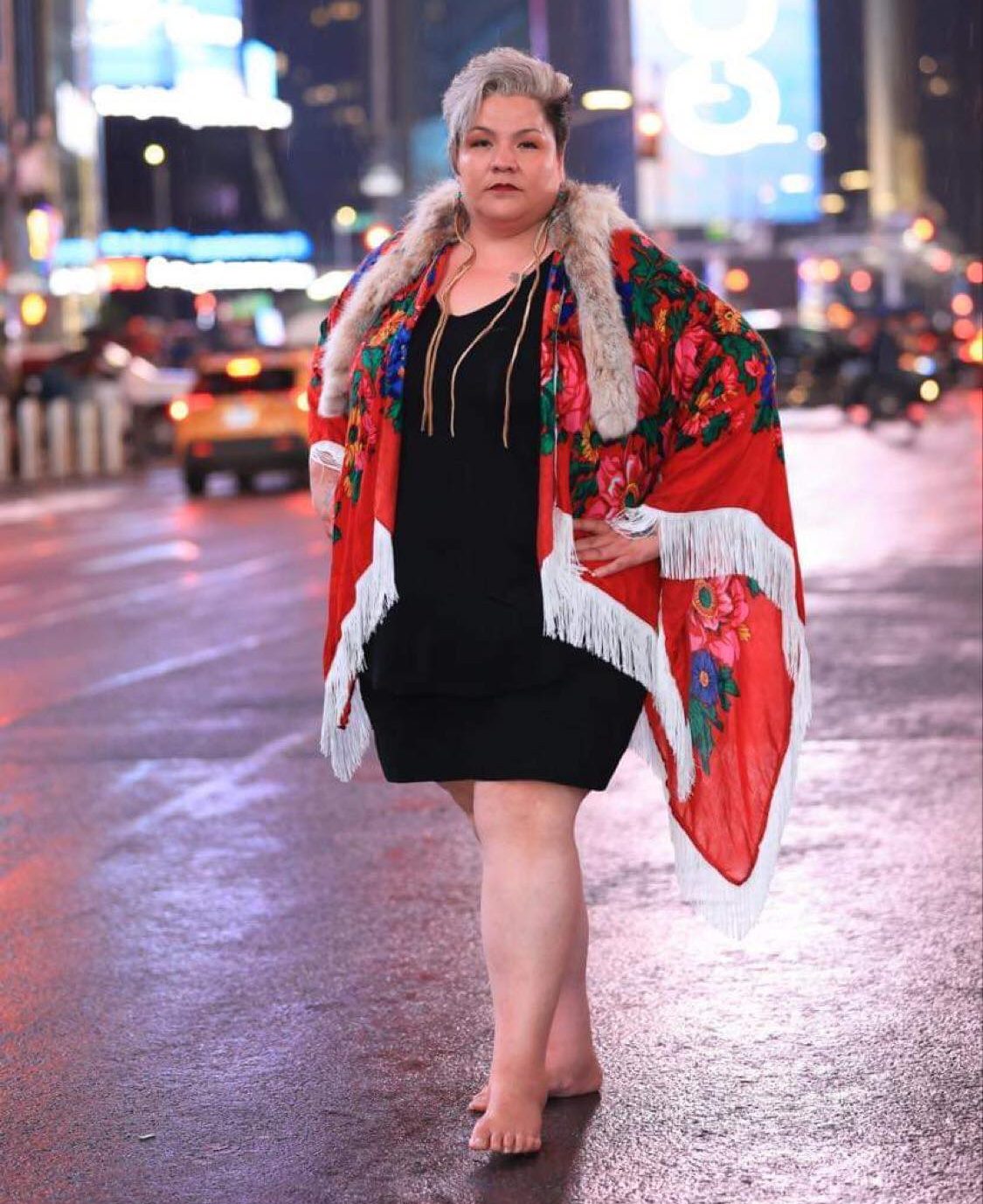 Amanda Wanotch went to New York as a model for Indigenous Fashion Week.