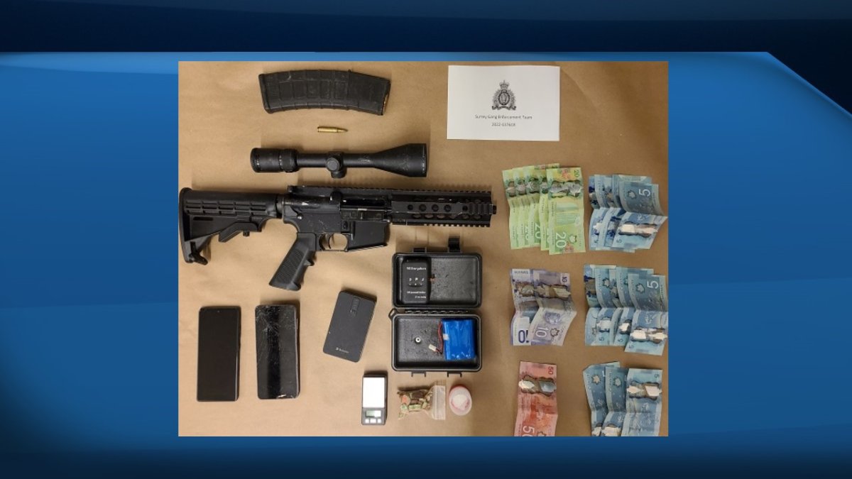 RCMP officers said they were able to seize a restricted firearm and drugs during a patrol in Surrey.