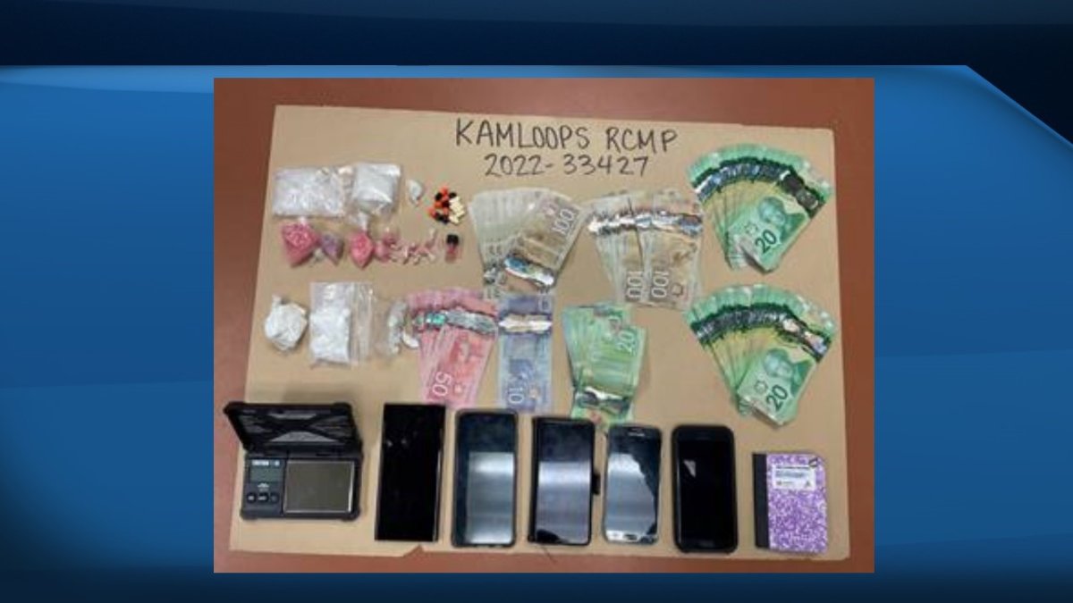 Kamloops RCMP say they seized drugs, cash and paraphernalia consistent with drug trafficking during a vehicle stop.