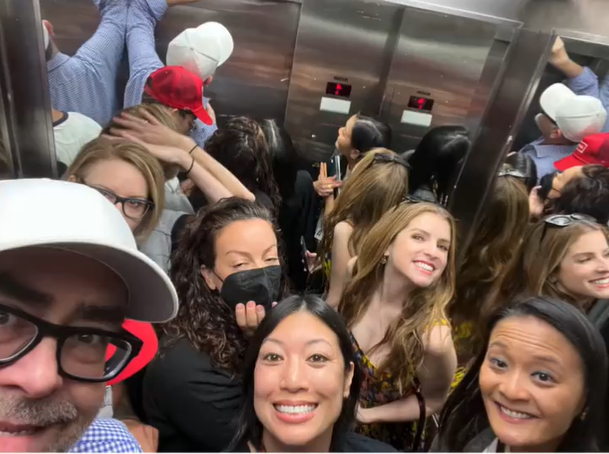 Anna Kendrick and others were rescued from a stuck elevator in Toronto during the Toronto International Film Festival.