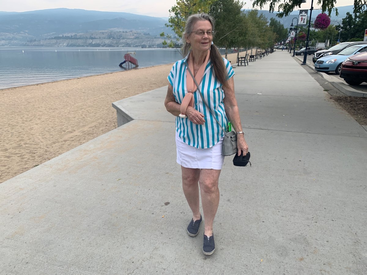 Paula Murray sustained major bruising and a broken bone after a longboarder collided with her on the multi-use pathway along Okanagan Lake in Penticton. 
