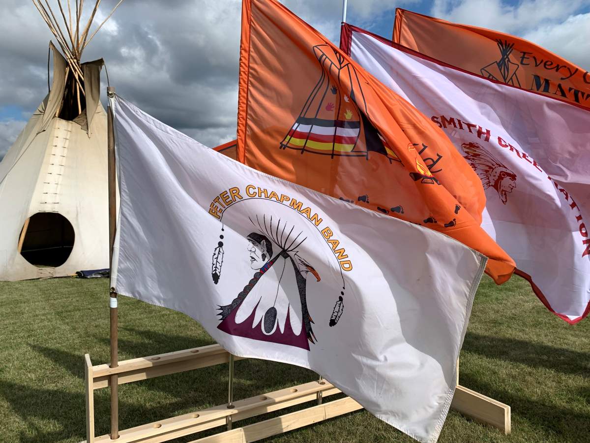 Photo from a gathering on James Smith Cree Nation on Sept. 8, 2022 after the mass stabbing event.