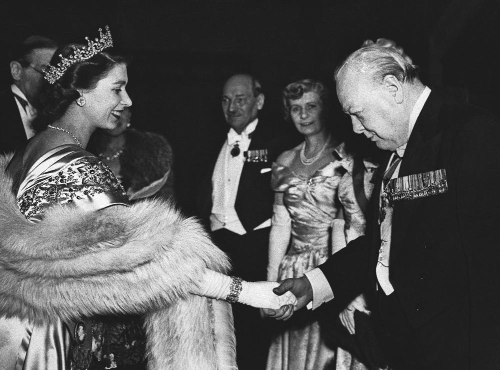 Photo of Queen Elizabeth III and U.K. Prime Minister Winston Churchill