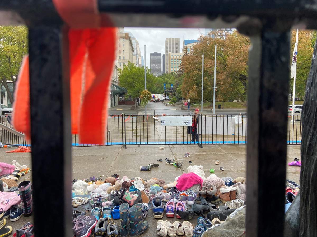 Michelle Robinson outside memorial at City Hall.