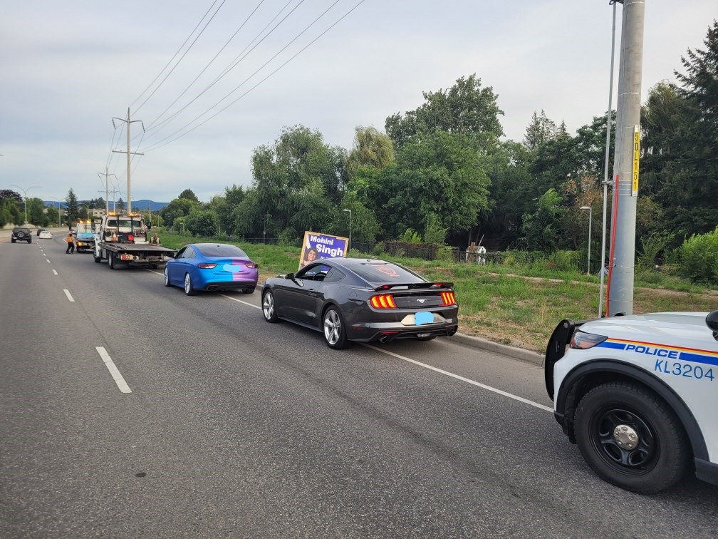 Two cars were caught speeding on a Kelowna street Sept. 17. 