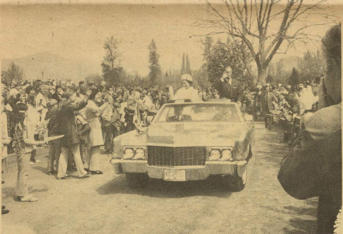 Queen Elizabeth and Prince Philip rode in a convertible through Vernon on the first visit to the Okanagan during the Queen’s reign.
