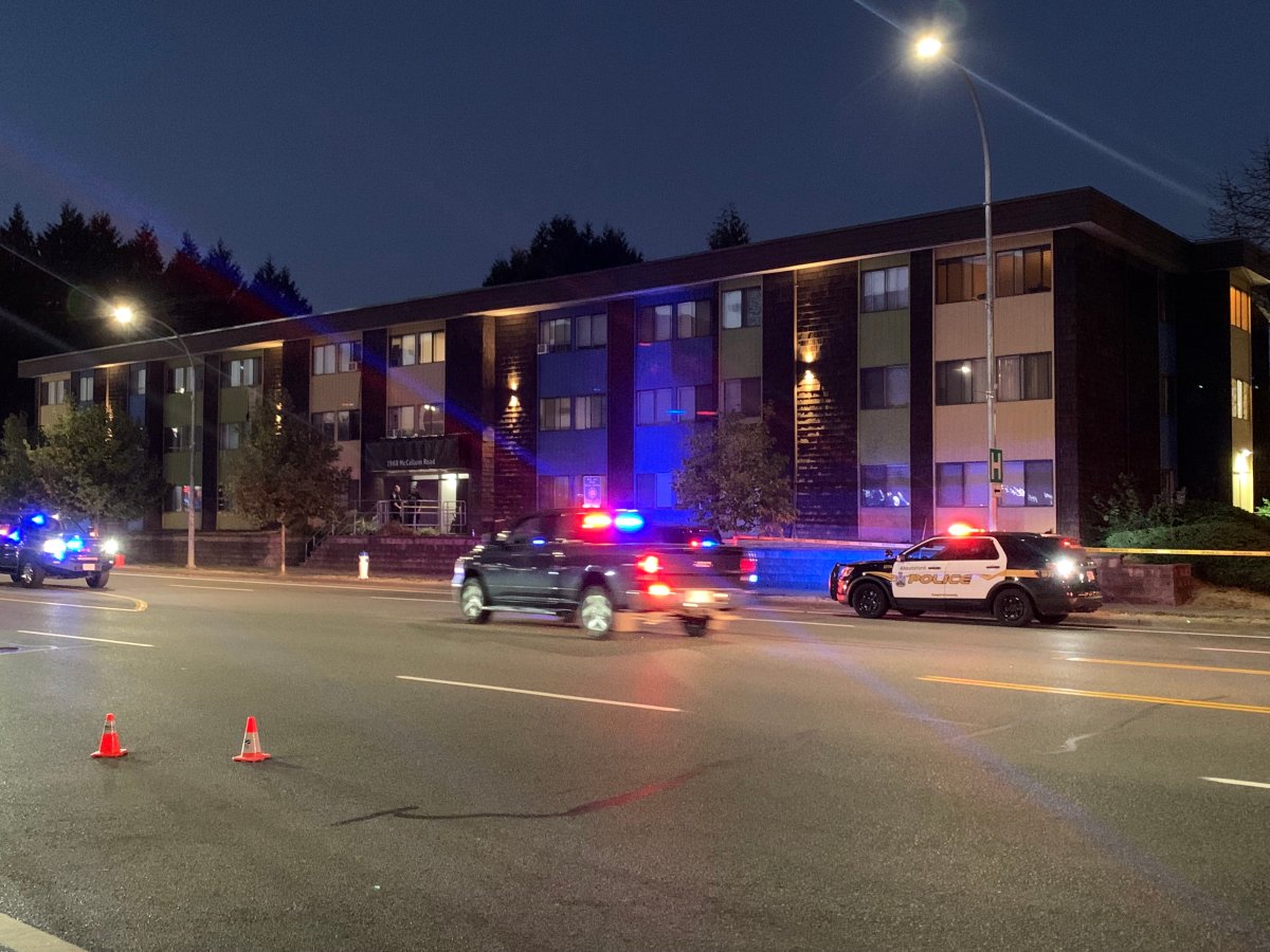 A large police presence could be seen outside a building on the 1900 block of McCallum Road on Thursday night, after a man was stabbed and killed.