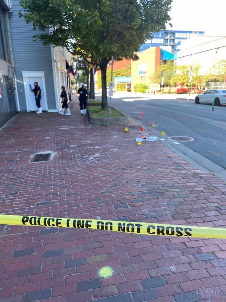  Investigators were on scene of the stabbing on Lower Water Street in Halifax on Sunday afternoon.