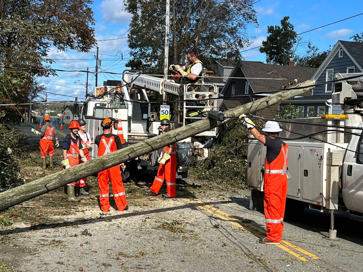 Power crews on scene in Sydney, N.S. after post-tropical storm Fiona hits the province.