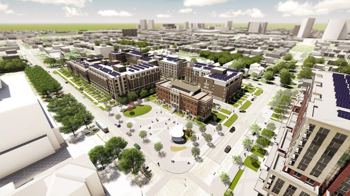 A rendering of Vision SoHo Alliance’s upcoming housing development on the old Victoria Hospital lands, which has opening dates set for 2024 and 2025.