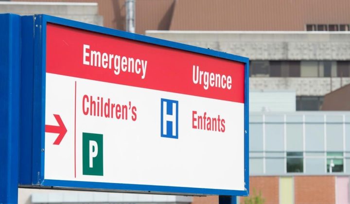 A sign directing visitors to the emergency department is shown at the Children’s Hospital of Eastern Ontario, Friday, May 15, 2015 in Ottawa. 