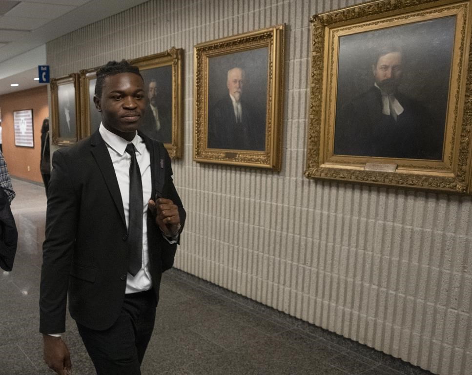 Joseph-Christopher Luamba arrives for his court challenge Monday, May 30, 2022 in Montreal. 