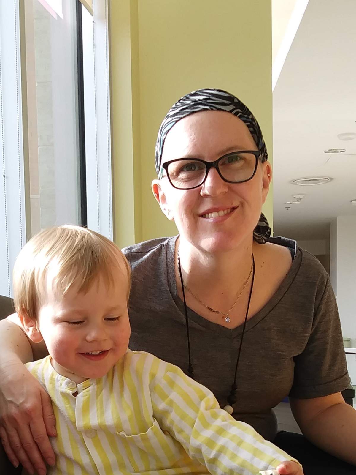 Alyssa Dickey and her son Elliot following her relapse in 2017.