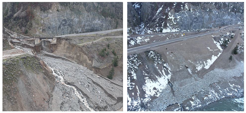 Flood-damaged Sections Of Trans-Canada Highway In Fraser Canyon Facing ...