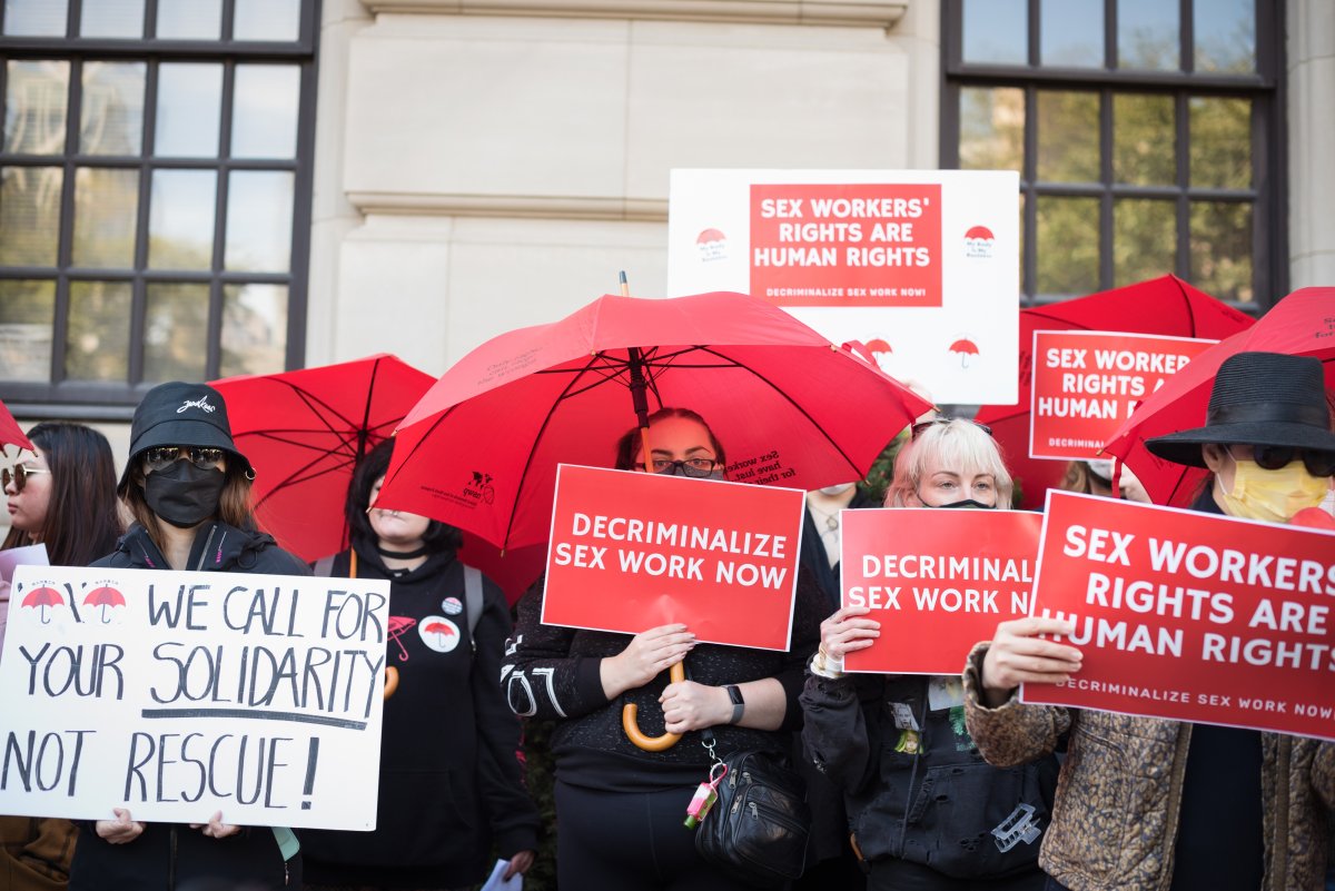 sex worker rights advocates rallying