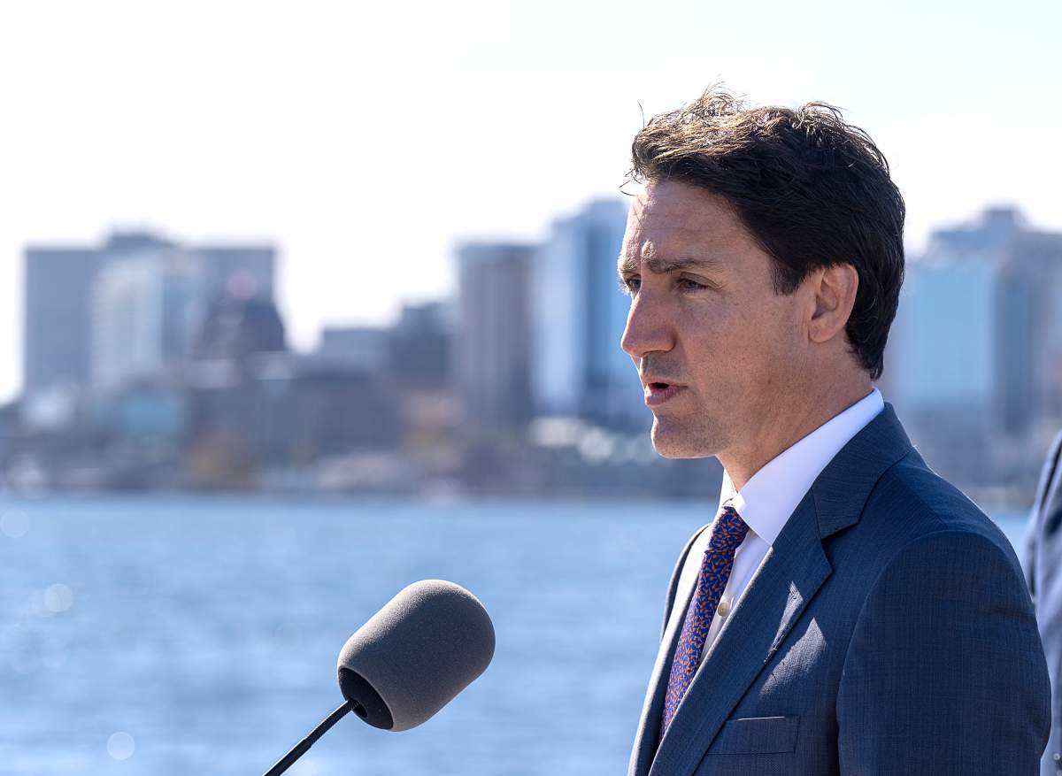 Prime Minister Justin Trudeau makes an announcement about funds for victims of post-tropical storm Fiona in Dartmouth, N.S. on Tuesday, Oct. 4, 2022. THE CANADIAN PRESS/Andrew Vaughan