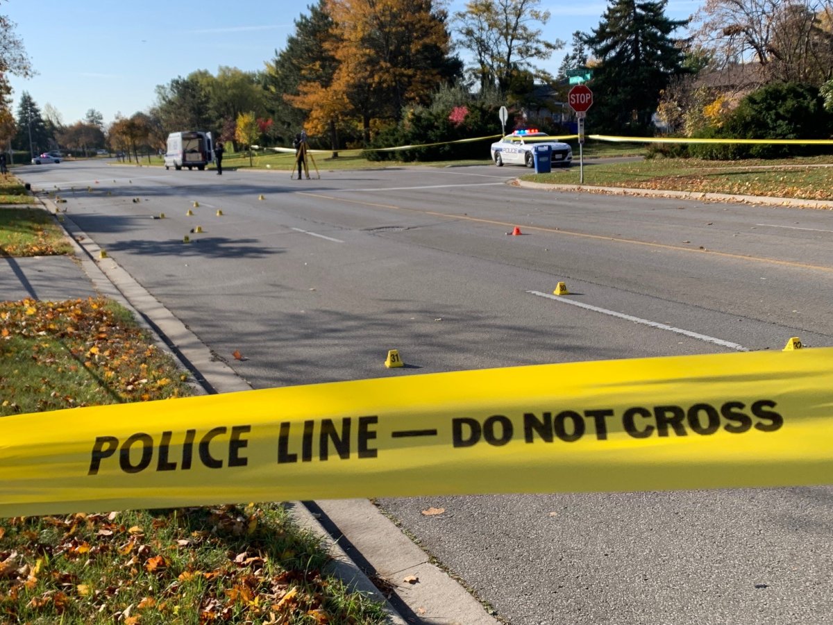 Police close off Dearbourne Boulevard and Dorchester Drive on Oct. 21, 2022.