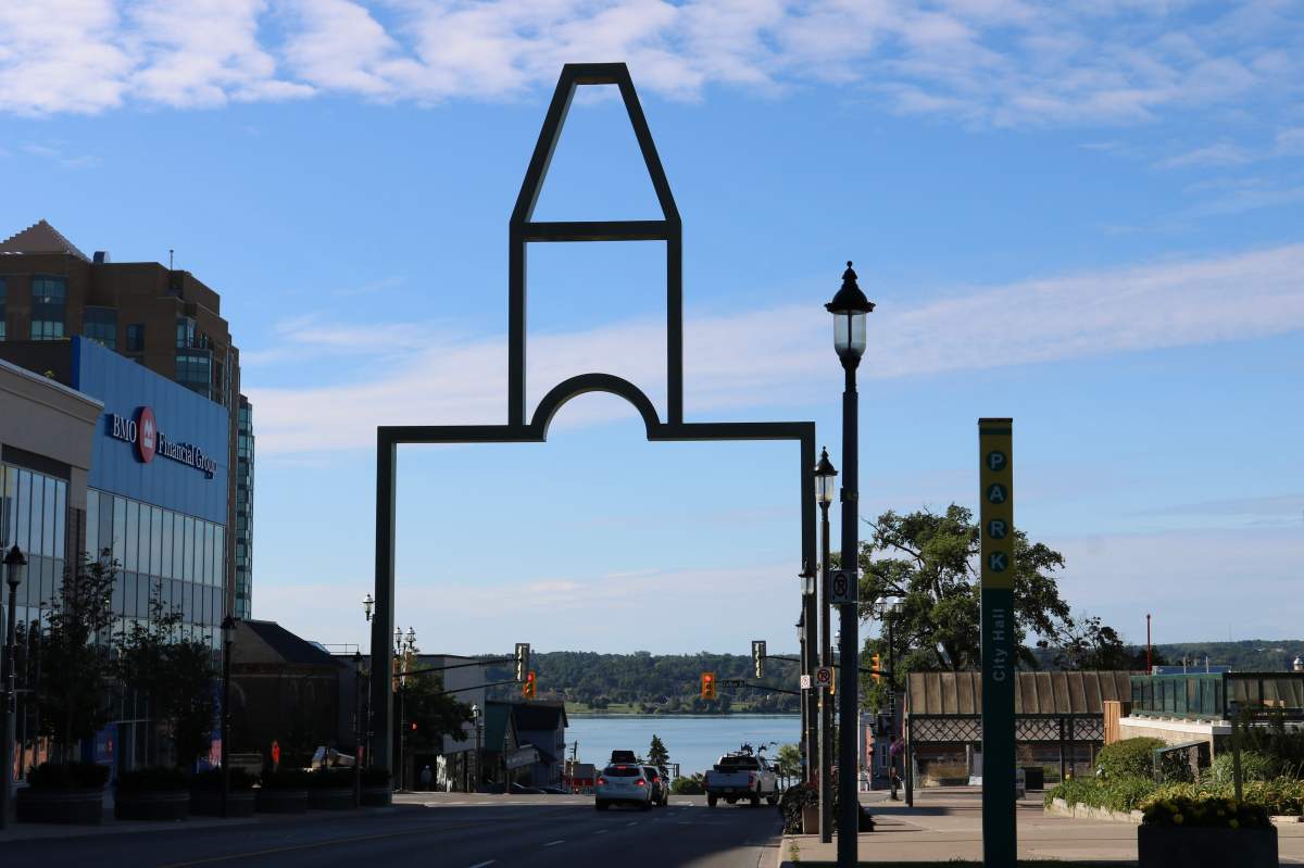 Downtown Barrie arch in Barrie Ont., Aug. 14, 2022