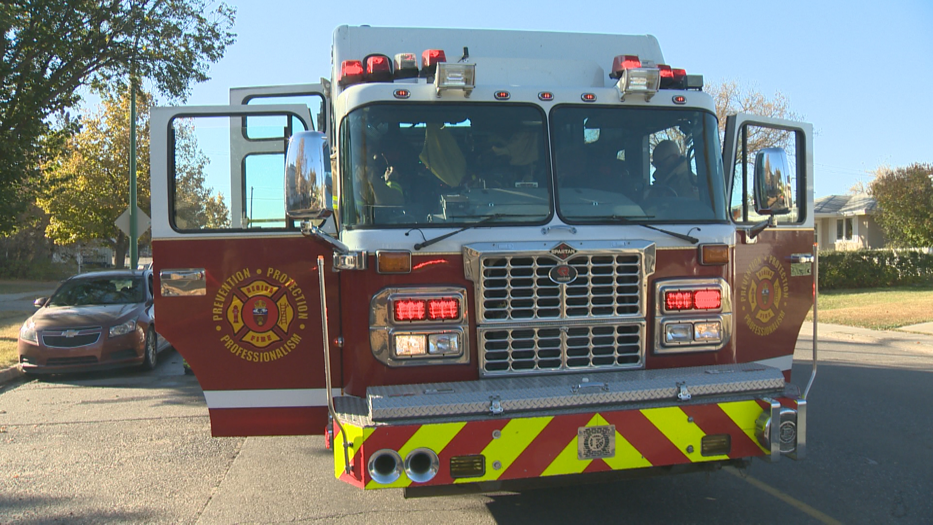 Regina Fire Service respond to a call in Regina.