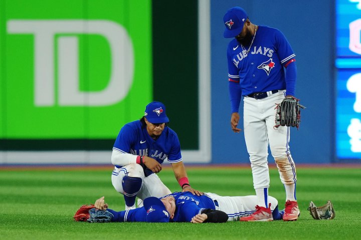 George Springer carted off field with injury in Blue Jays playoff game against Mariners