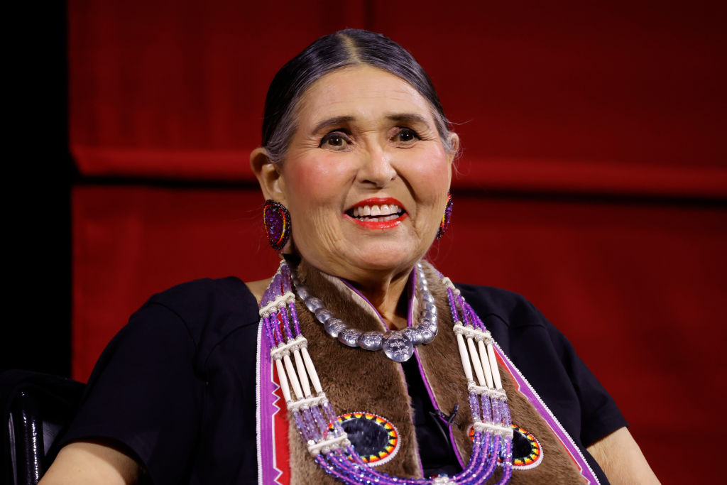 Sacheen Littlefeather on stage at AMPAS Presents An Evening with Sacheen Littlefeather at Academy Museum of Motion Pictures on September 17, 2022 in Los Angeles, California.