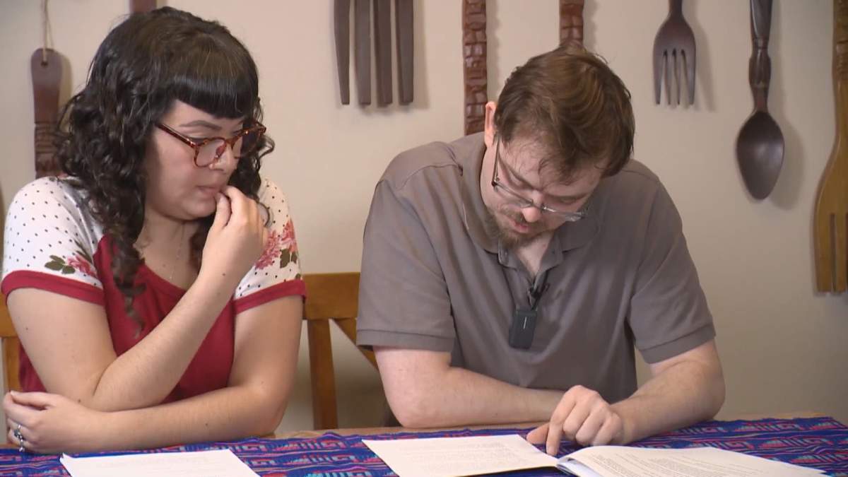 Jonathan Aschenbrener and his wife Sara Salazar in their Regina home.