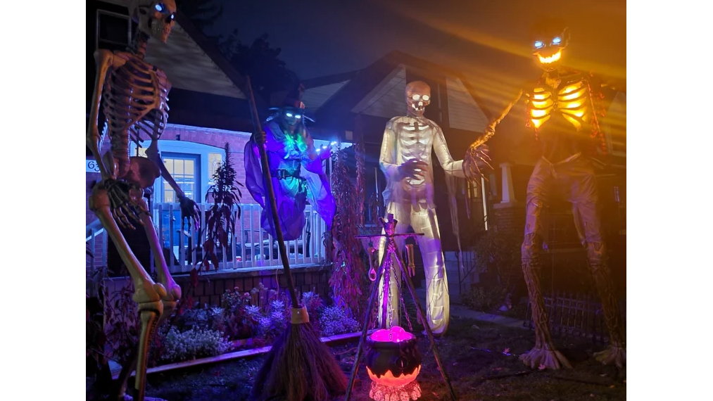 A home on Crosthwaite Avenue in Hamilton decorated for Halloween 2022.