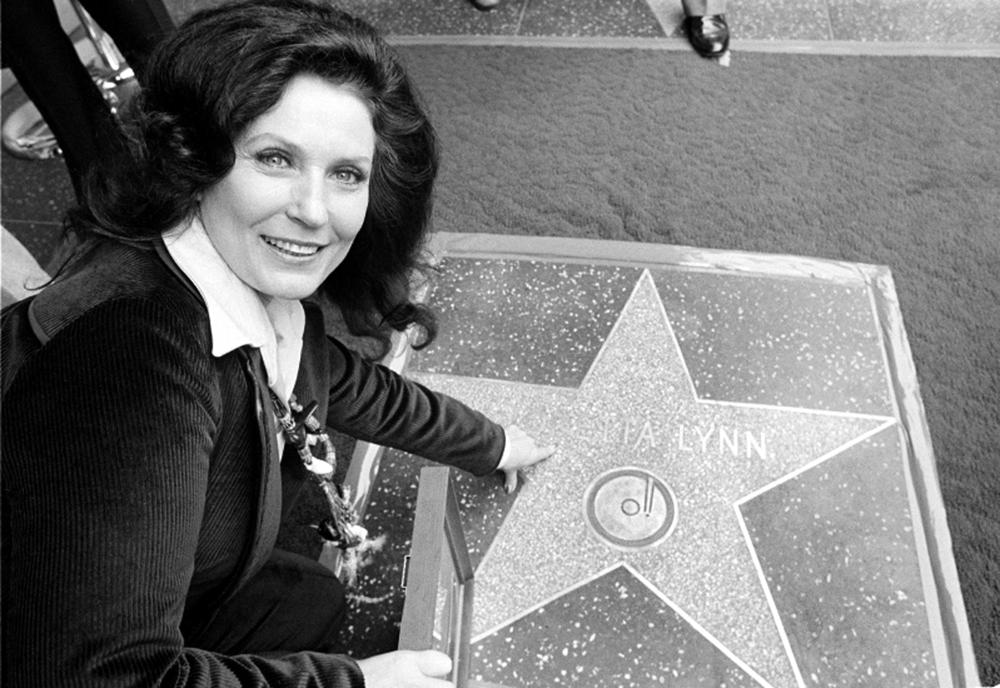 Loretta Lynn with her Hollywood Walk of Fame star in 1978.