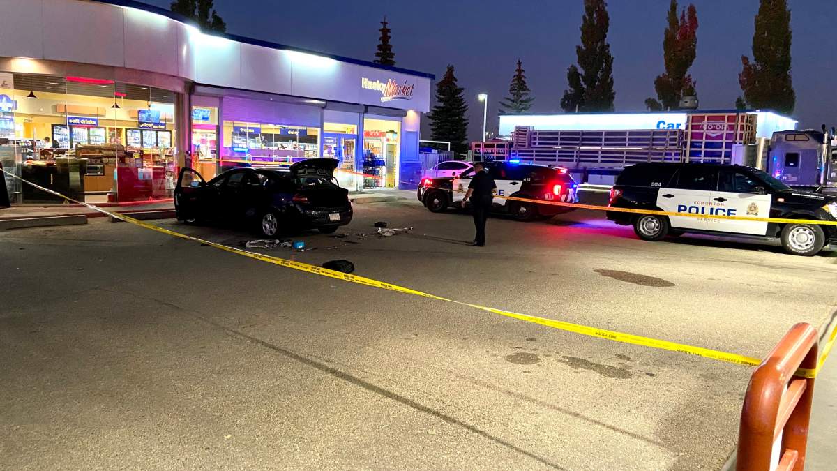 Police investigate a suspicious package in the area of 199 Street and 62 Avenue Sunday, Oct. 16, 2022.