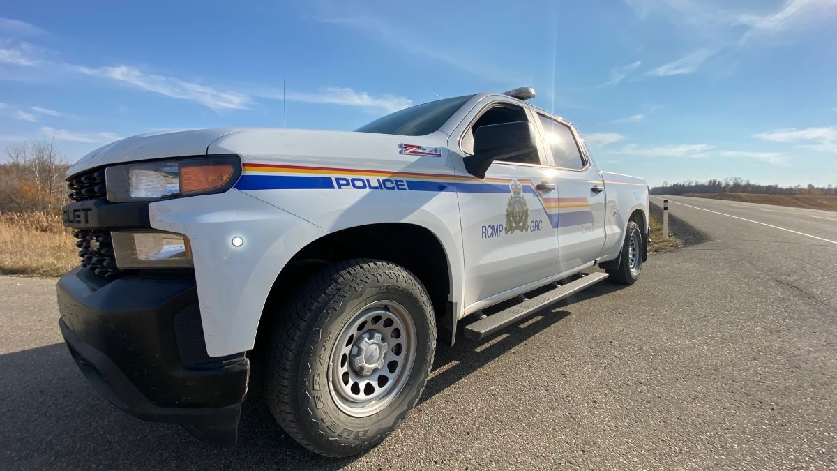 An RCMP truck parked near Tofield, Alta., Wednesday, Oct. 19, 2022.