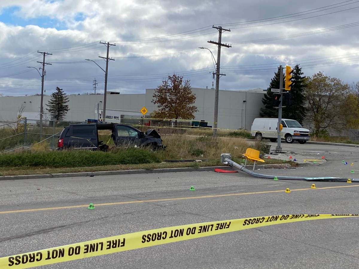 A Winnipeg Woman's life hangs in the balance after a car crash early Sunday morning, police say.