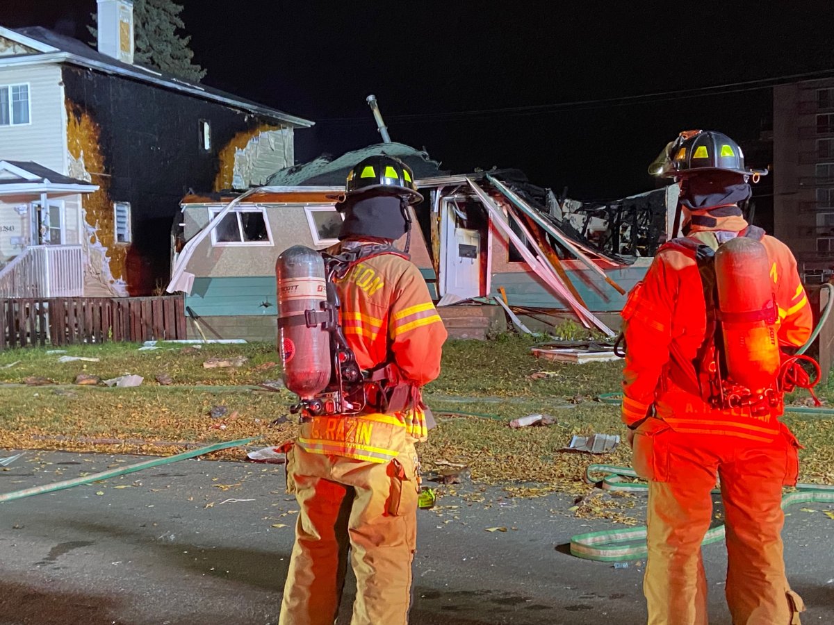 Edmonton firefighters douse home fire after Friday morning explosion