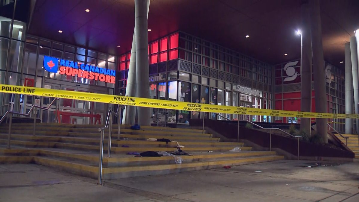 Calgary police were called around 1:20 a.m. on Oct. 25, 2022 to the Superstore stairs in East Village for reports of a man in medical distress who later died of his injuries at the scene.
