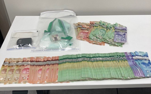 Drugs and cash seized after a recent traffic stop.